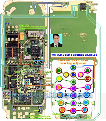 nokia 1110 layout diagram of pcb