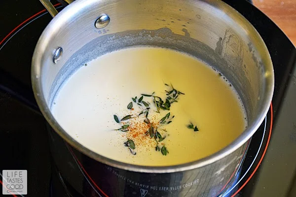 Bechamel Sauce | by Life Tastes Good is a basic white sauce that consists of butter, flour and milk. It is one of the 5 'mother sauces' used in cooking.