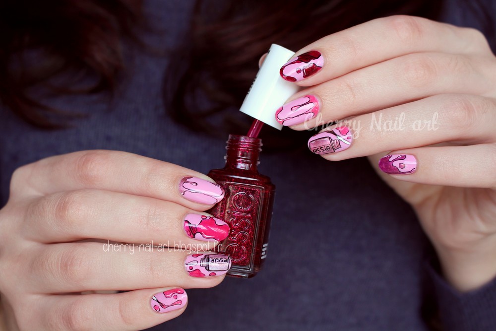 nail art vernis a ongles essie rose