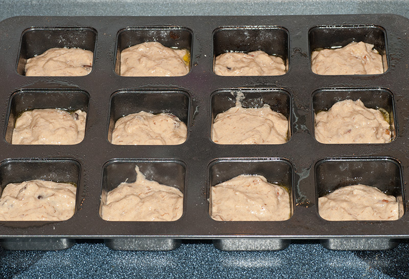 A large muffin or cupcake tray with square slots, instead of round.
