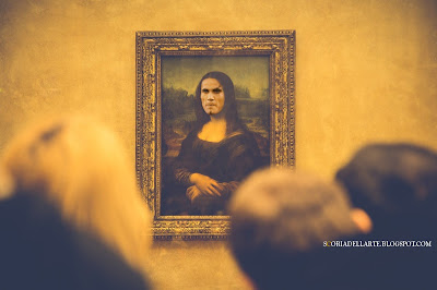 #hovistocavani - Leonardo da Vinci fotomontaggi Mona Lisa-ho visto Cavani-Edison Cavani-Leonardo da Vinci