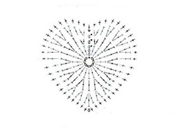 Сердце крючком схема плоское