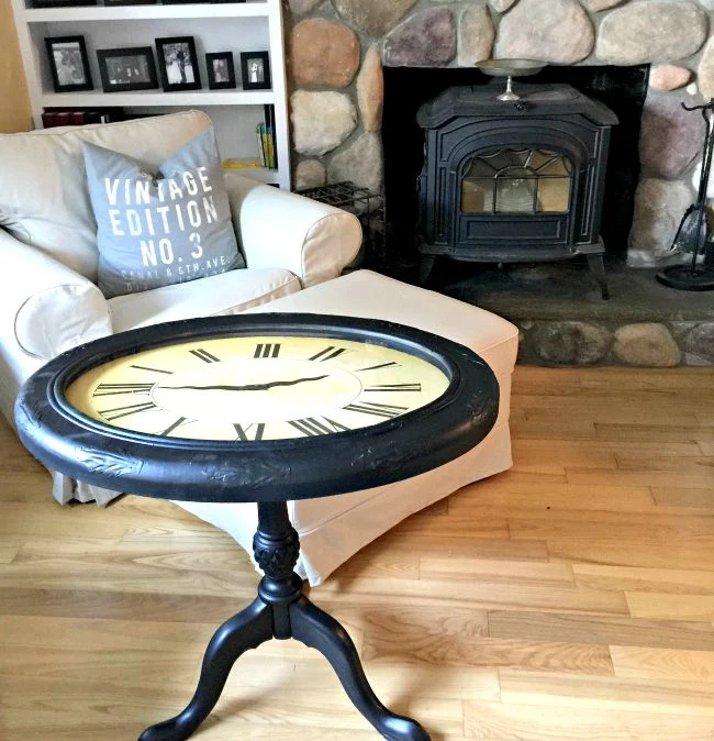 repurposed clock table www.homeroad.net