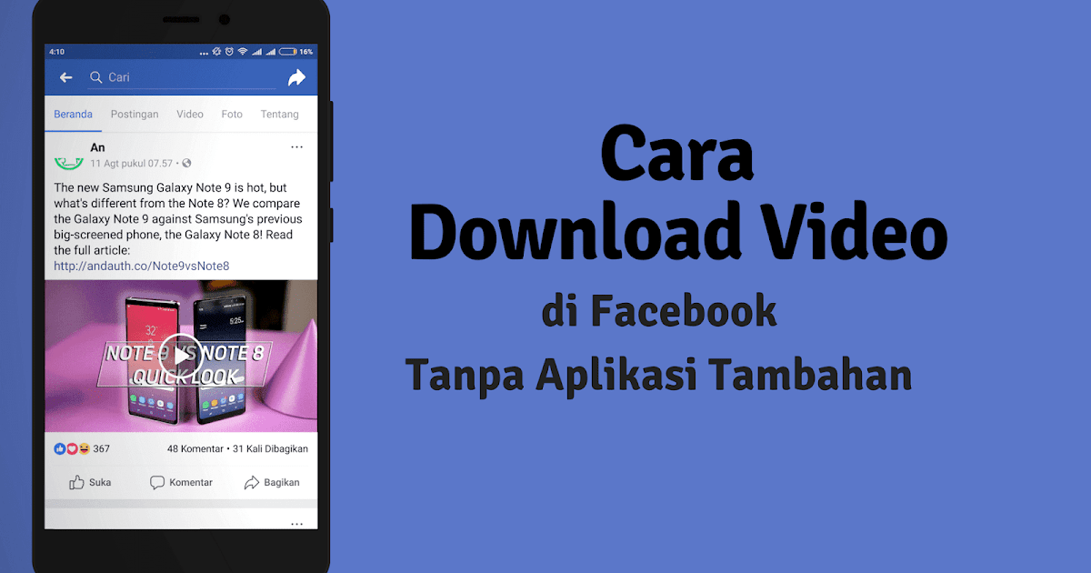 Cara download vidio di fb
