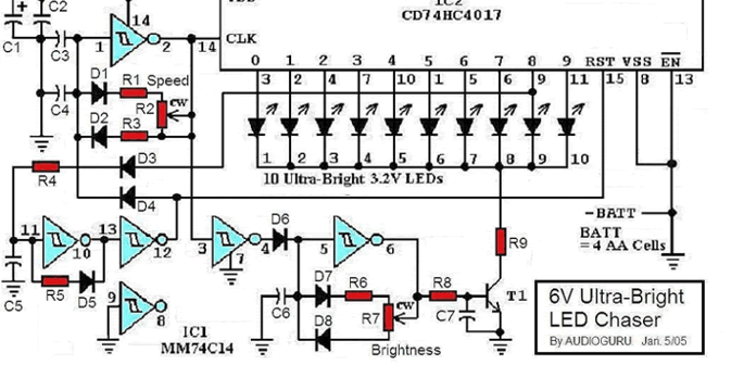 6V Ultra-Bright LED Flashes |Simple Electronic Circuit Diagram