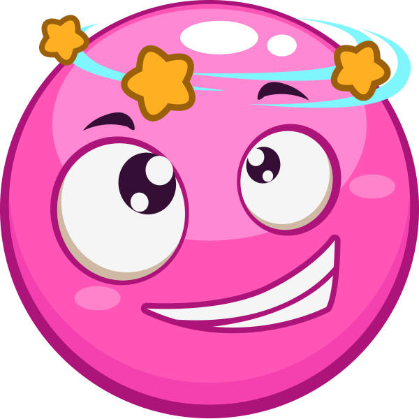 Knocked Out Pink Smiley
