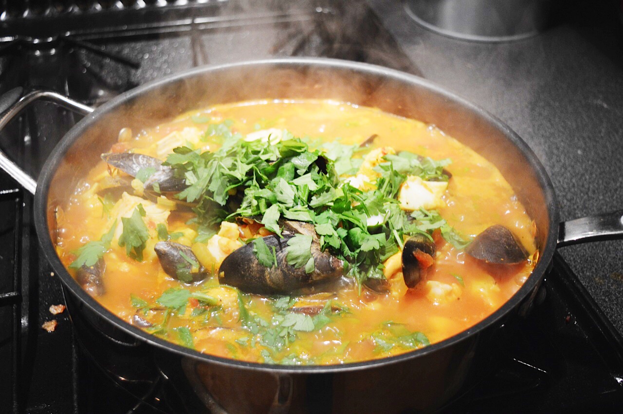 Seafood and saffron stew recipe, food bloggers, lifestyle bloggers, FashionFake