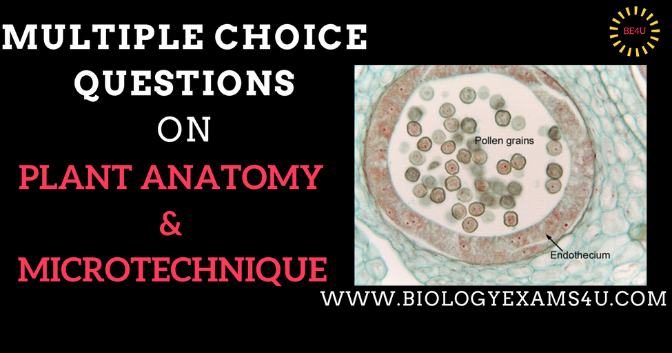 MCQ on Plant Anatomy and MIcrotechnique (Lecturer in Botany Questions