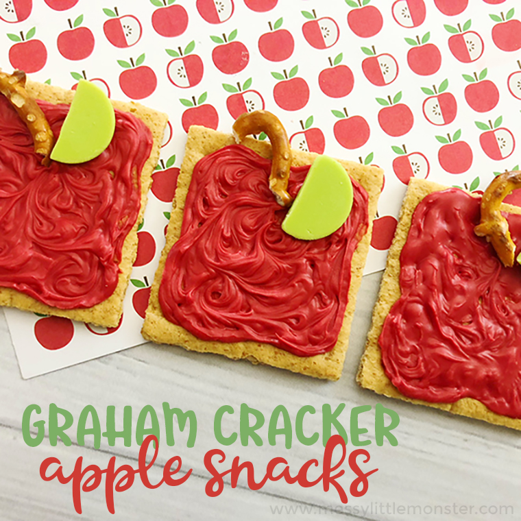 Graham Cracker Apple Snacks a fun back to school snack idea Messy Little Monster