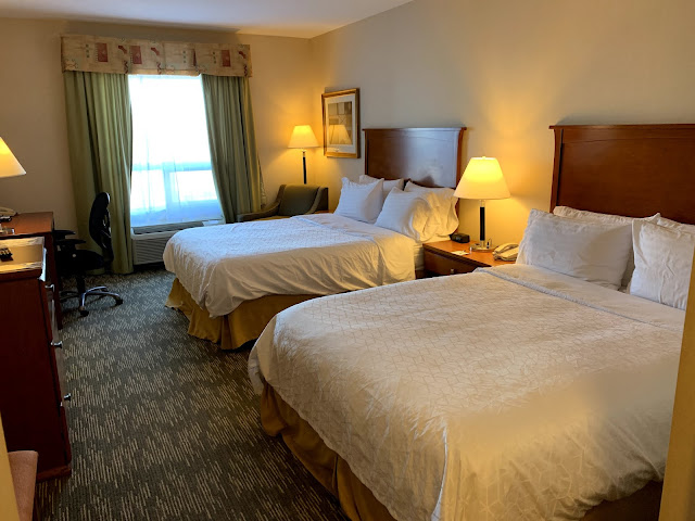 two beds in a hotel room