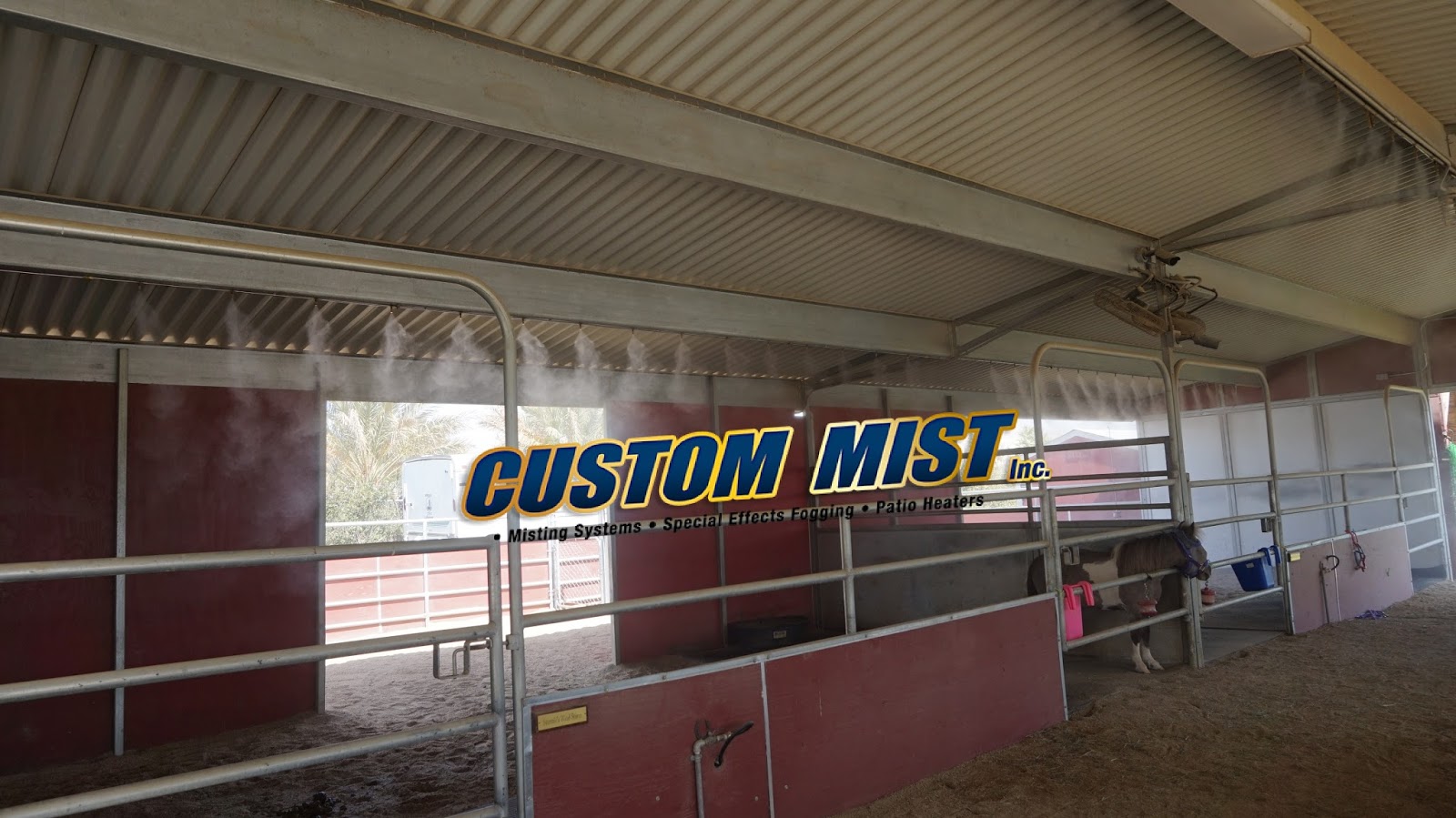 Custom Misting Systems. New horse cooling misting system installation