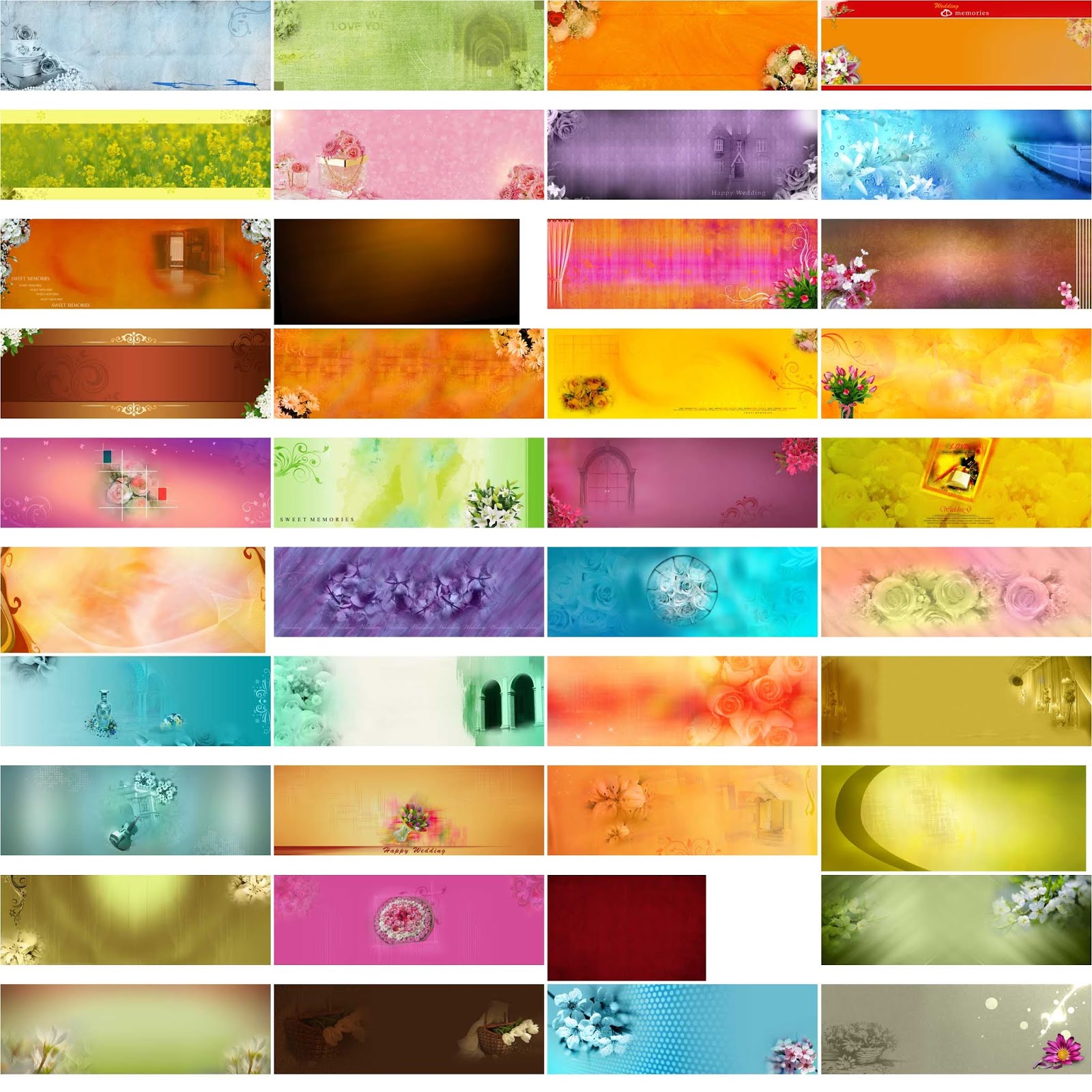 Mix - 01 - 12 x 36 BG wedding invitation background images photoshop,