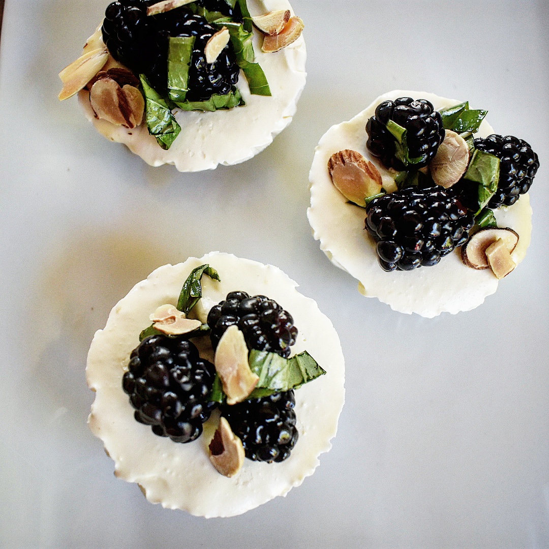 Mini Lemon Cheesecakes with BlackberryBasil Topping Chef Jen
