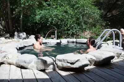 outdoor hot spring pool at Tassajara Zen Mountain Center in Carmel Valley California