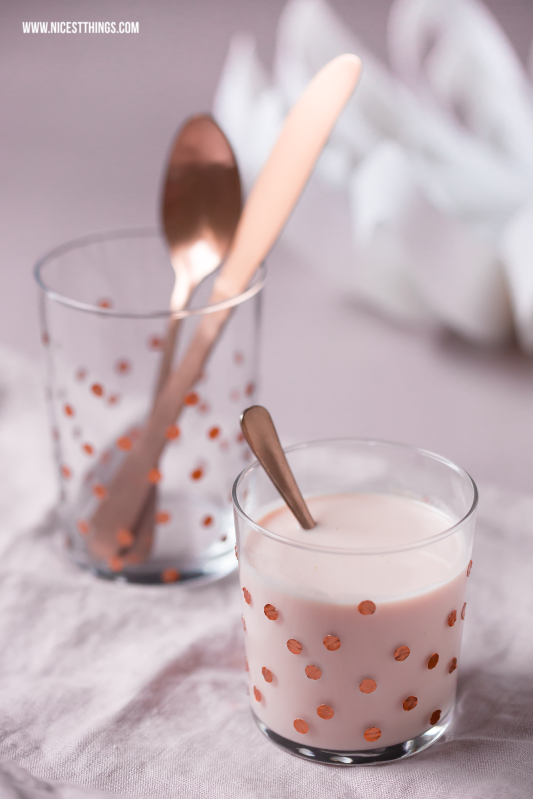 be&liv Obstschale Petals und Blutorangen Drink Gläser Punkte Kupfer Metallic DIY #blutorangen #joghurt #diy #kupfer #gläser #punkte