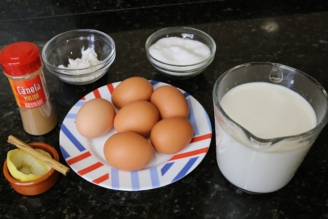 Ingredientes para natillas de huevo