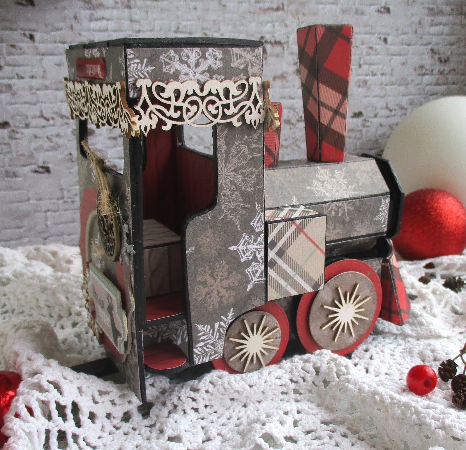 Рождественский паровоз Скрапбукинг