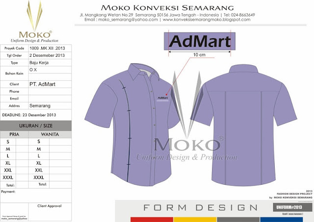 KONVEKSI BAJU SERAGAM SPG PT. AD MART SEMARANG