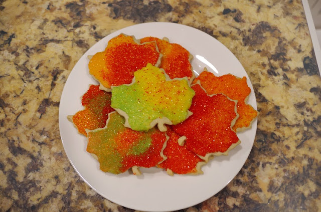 A Wild Coast, Toddler deccorated cookies, toddler activity, fall, leaf, cookies, sprinkles 