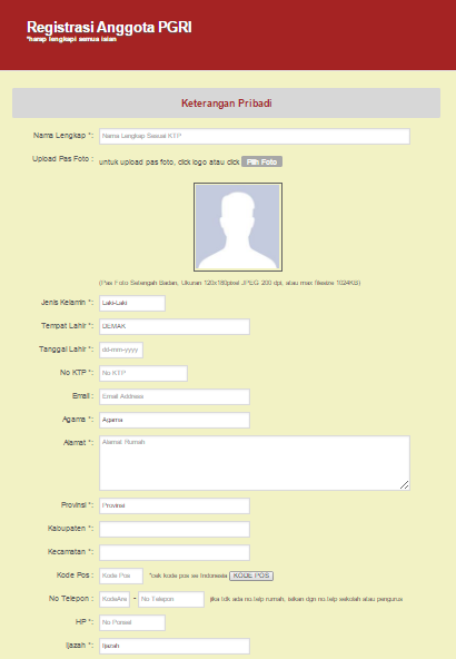 Cara Daftar Kartu Pgri Online