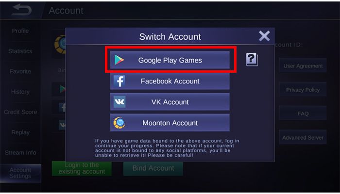 Cara Ganti Akun Mobile Legends