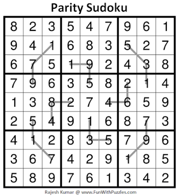 Parity Sudoku (Fun With Sudoku #248) Puzzle Answer