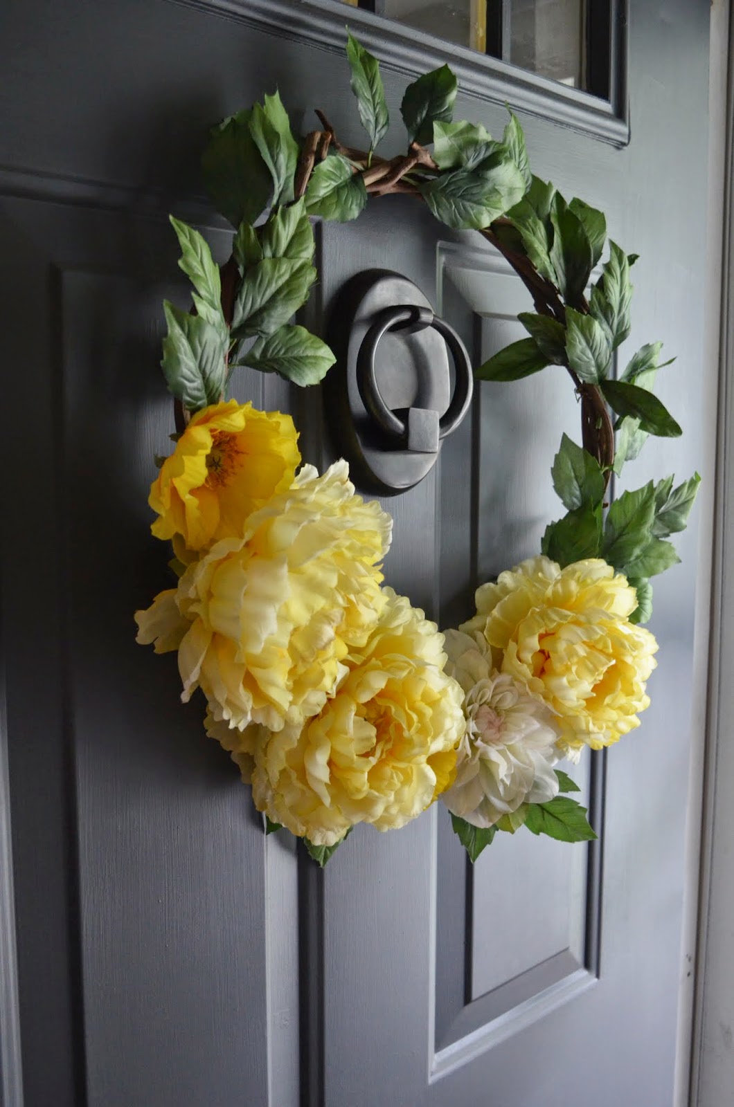 front door wreath pictures Yellow Flower Door Wreath | 1060 x 1600