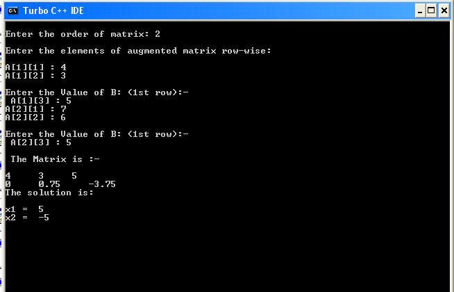 Augmented Matrix Solution By reducing it to Row Echelon Form in C++ ...