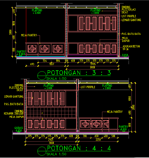 Download File AutoCAD (.dwg) Desain Dapur dan Pantry | Blogger Langgong
