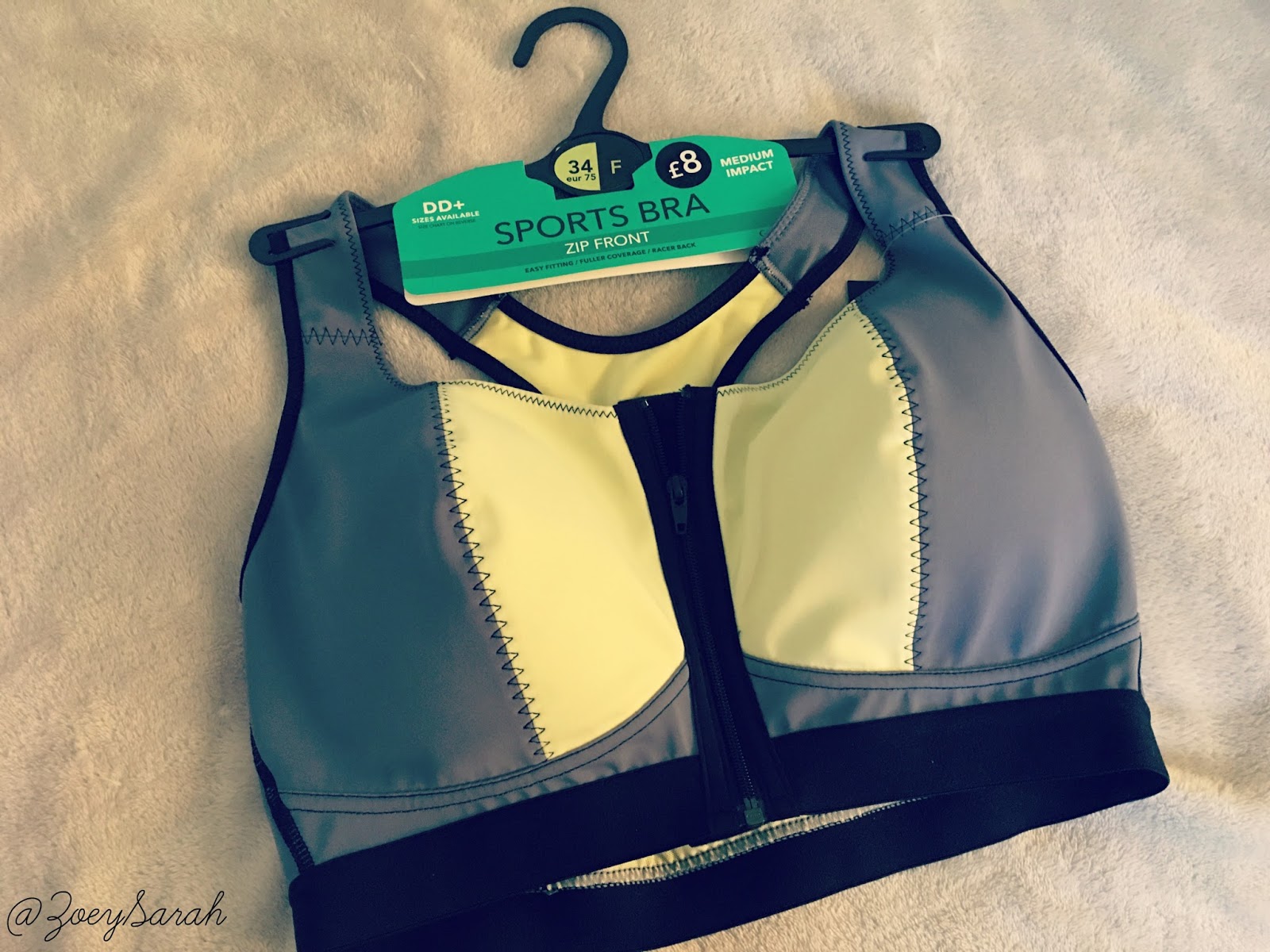 zip up sports bra asda