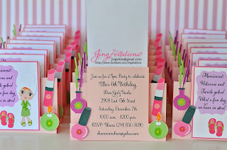 spa birthday invitations handmade