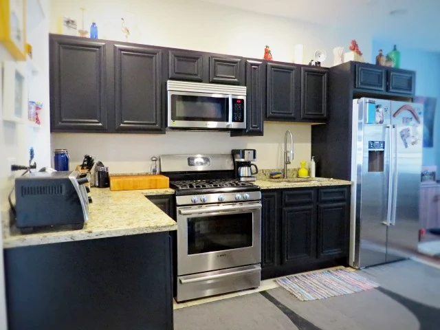 view of the kitchen freshly painted