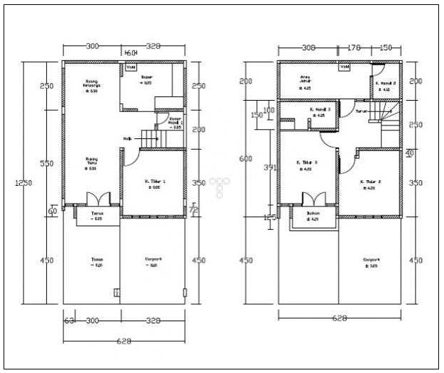 Denah Rumah Minimalis Modern Type 100