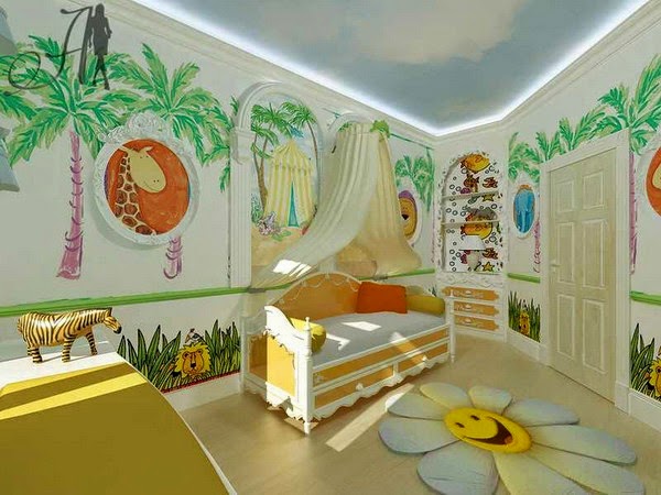 Paint Kids Bedroom as Garden Background