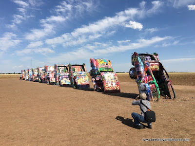 overview of Cadillac Ranch in Amarillo, Texas