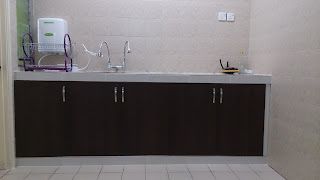 Kitchen cabinet, table top, homestay, Wadi Iman Guesthouse, Shah Alam