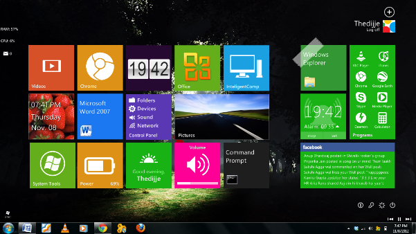 Windows 8 UI look on Windows 7: Intelligent Computing