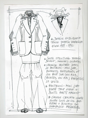 Maison Martin Margiela - A/W 1989 - Explanatory sketch for an outfit
