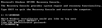 mengakses windows xp recovery console