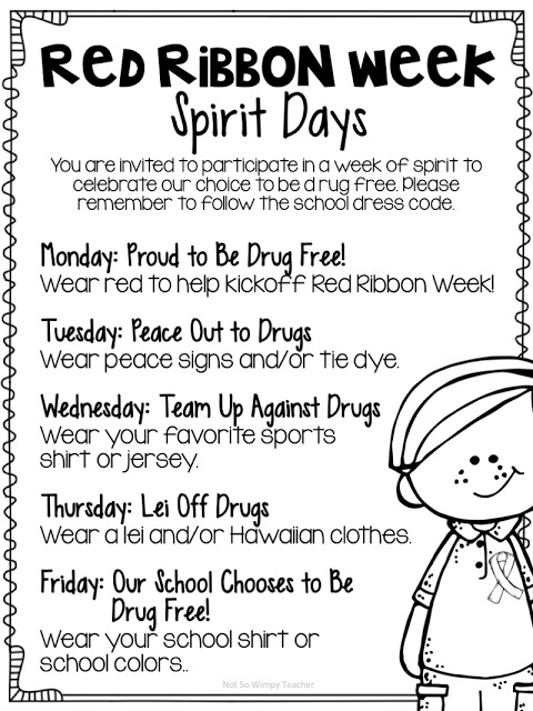 Diary of a Not So Wimpy Teacher: Red Ribbon Week ... Diary of a Not So Wimpy Teacher: Red Ribbon Week ...