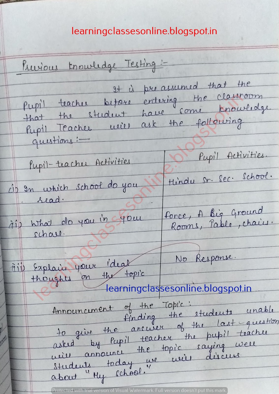 lesson plan for english class 7 cbse,