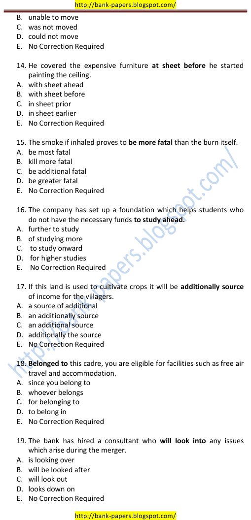 online bank test papers