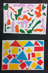 shape collage geometric organic shapes grade collages 2nd projects class flower visit