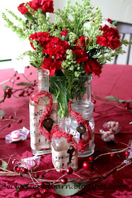 Eclectic Red Barn: Old bottles decorated for Christmas