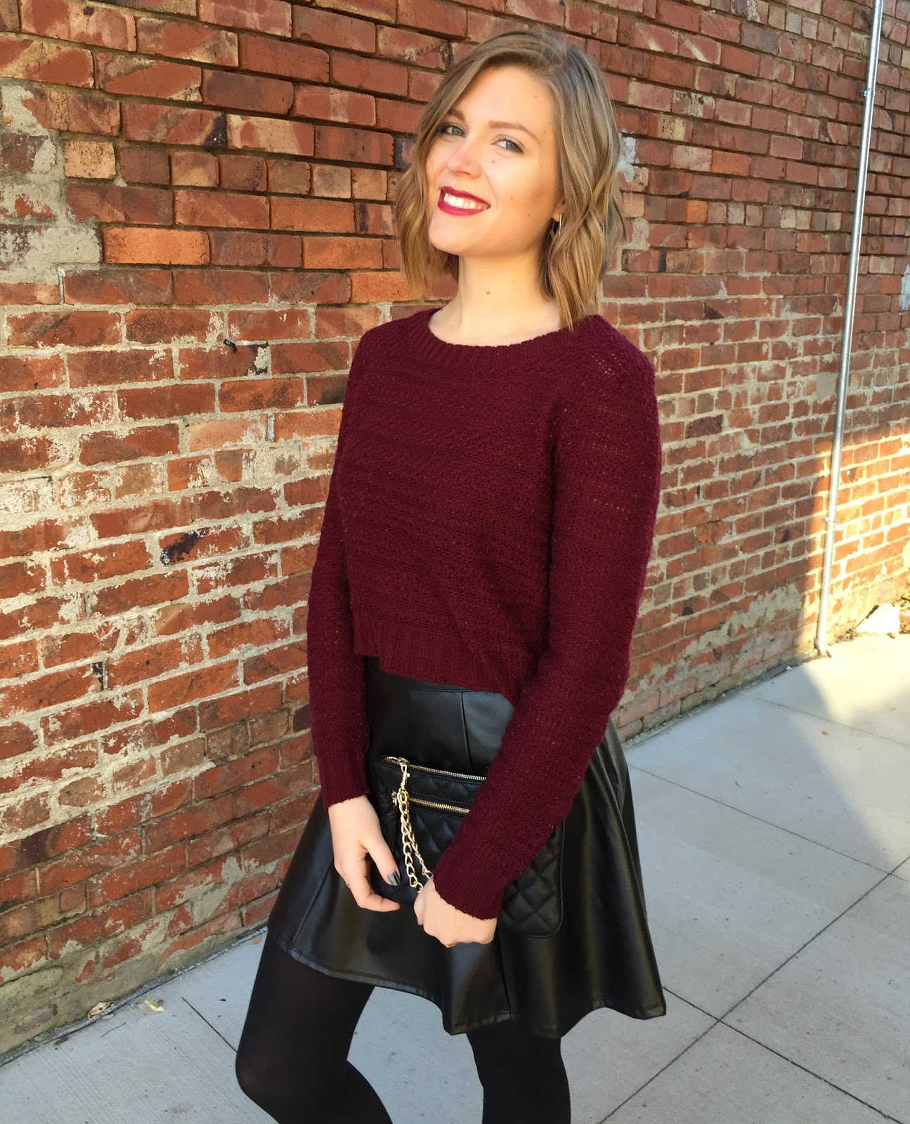 (faux) leather skater skirt