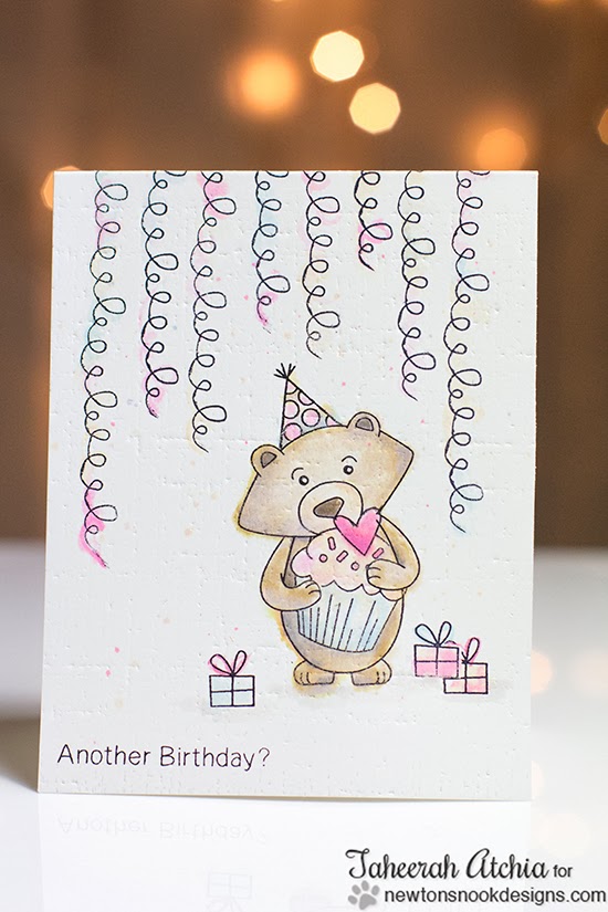 Winston's Birthday Bear Card by Taheerah Atchia for Newton's Nook Designs
