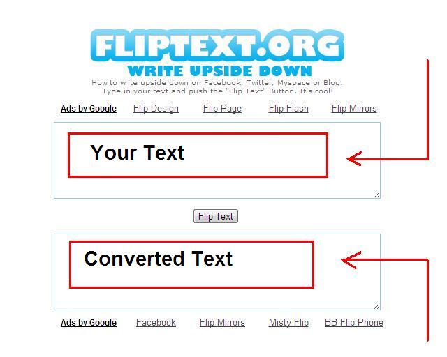 How To Flip(Upside Down) Your Facebook Status Or Any Other Text Atif980