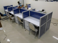 Meja Sekat Kantor dengan Kain Fabric - Furniture Semarang