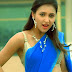 Telugu TV Anchor Sarayu Navel Show Stills In Transparent Blue Saree