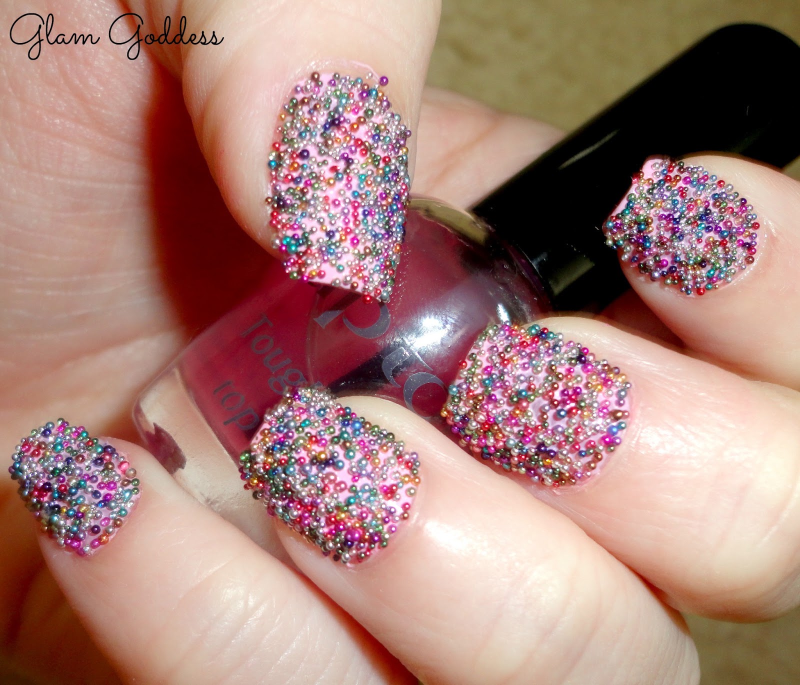 The Glam Goddess Nail Of The Day ! Sprinkle Beads + DIY How To Get Caviar Nails